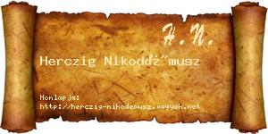 Herczig Nikodémusz névjegykártya